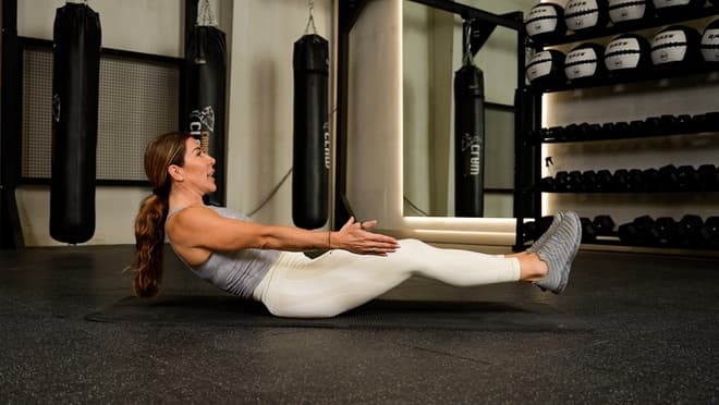 Tabletop Side Bend demonstrated by Linda Chambers